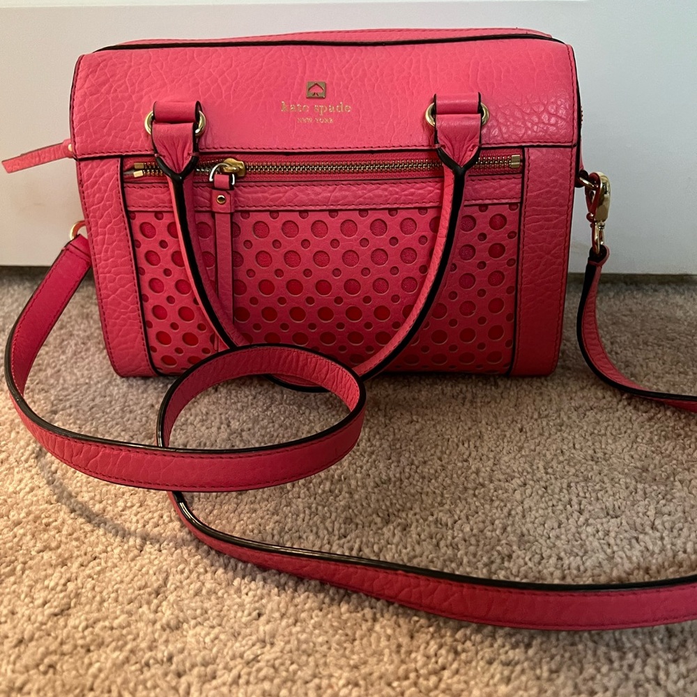 🫧 Kate Spade Perri Lane Bubbles Delaney Leather Crossbody / Satchel